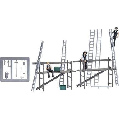 Busch H0 Action Set Zimmermänner mit Gerüst Bausatz