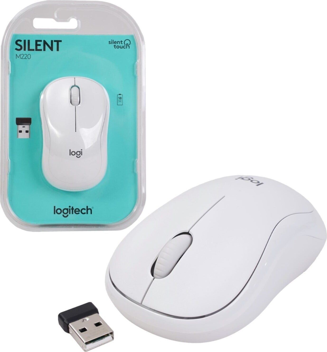 Logitech Silent Mouse M220, off-white