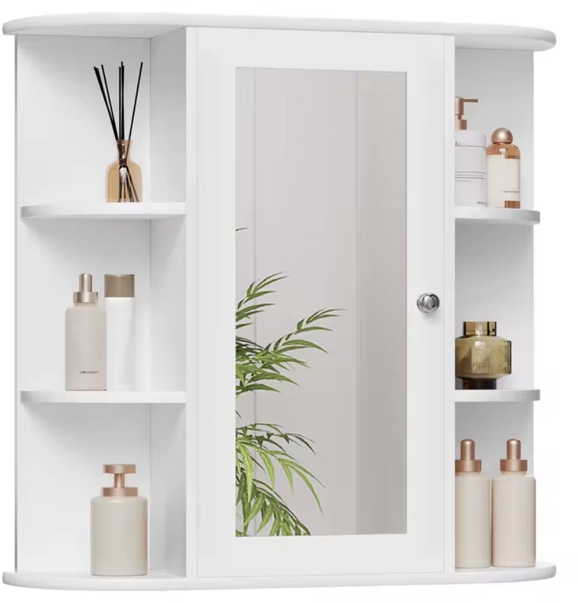 J&R Spiegelkast wit met 1 deur en verstelbare plank voor de badkamer
