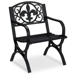 Relaxdays Gartenstuhl Metall antik Schwarz
