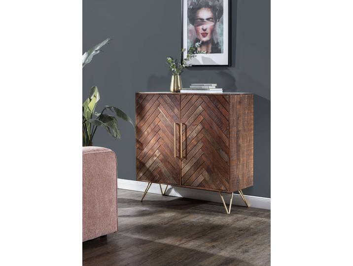 Kommode GUTMANN FACTORY Herringbone , braun, B:100cm H:105cm T:43cm, Sideboards, Türkommode