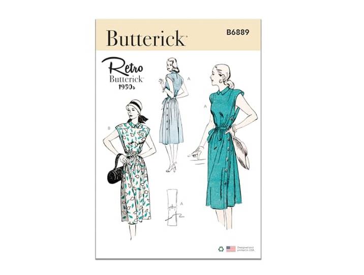 Butterick B6889A5 Misses Jurk A5 (6-8-10-12-14)