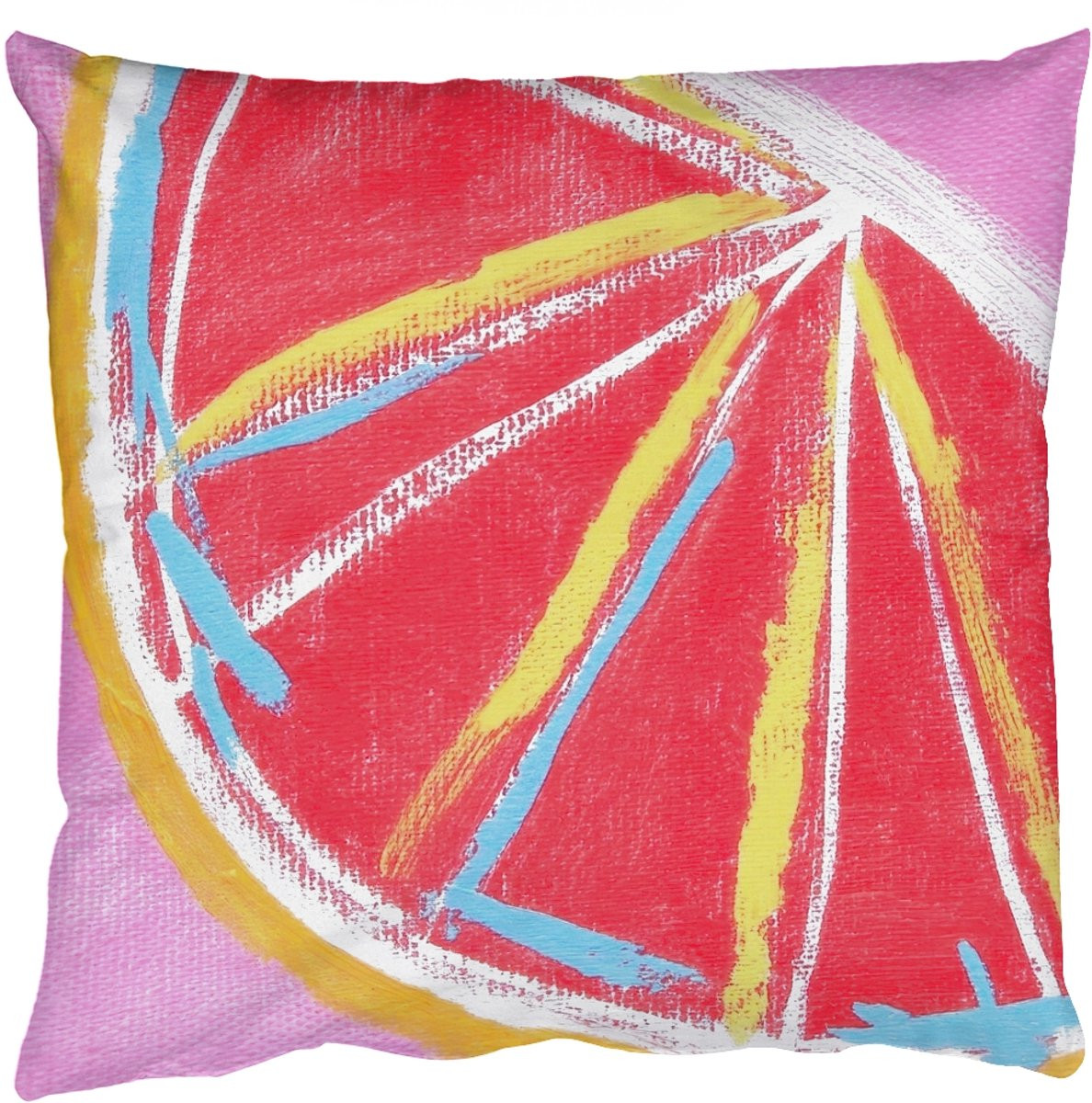 PillowMonkey Sierkussen Grapefruit - Roze met Strepen - 60 x 60 cm