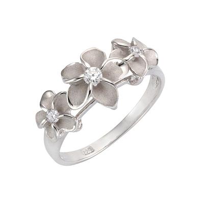 Fingerring FIRETTI "Schmuck Geschenk Silber 925 Silberring Blume/Blüte" Gr. 19, silber (silberfarben), Fingerringe, Damen, 19, Silber 925 (Sterlingsilber), Fingerring, mit Zirkonia (synth.)
