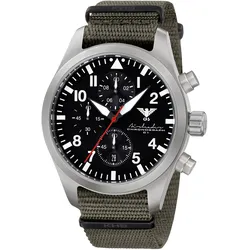 KHS AIRSC.NSGO Herrenuhr Airleader Chronograph Olivgrün/Stahl