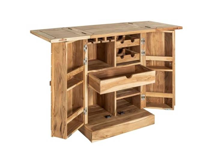 invicta INTERIOR riess-Ambiente.de Handgearbeiteter Barschrank MOSAICO 130cm Akazie Massivholz 3D Effekt Hausbar Weinschrank
