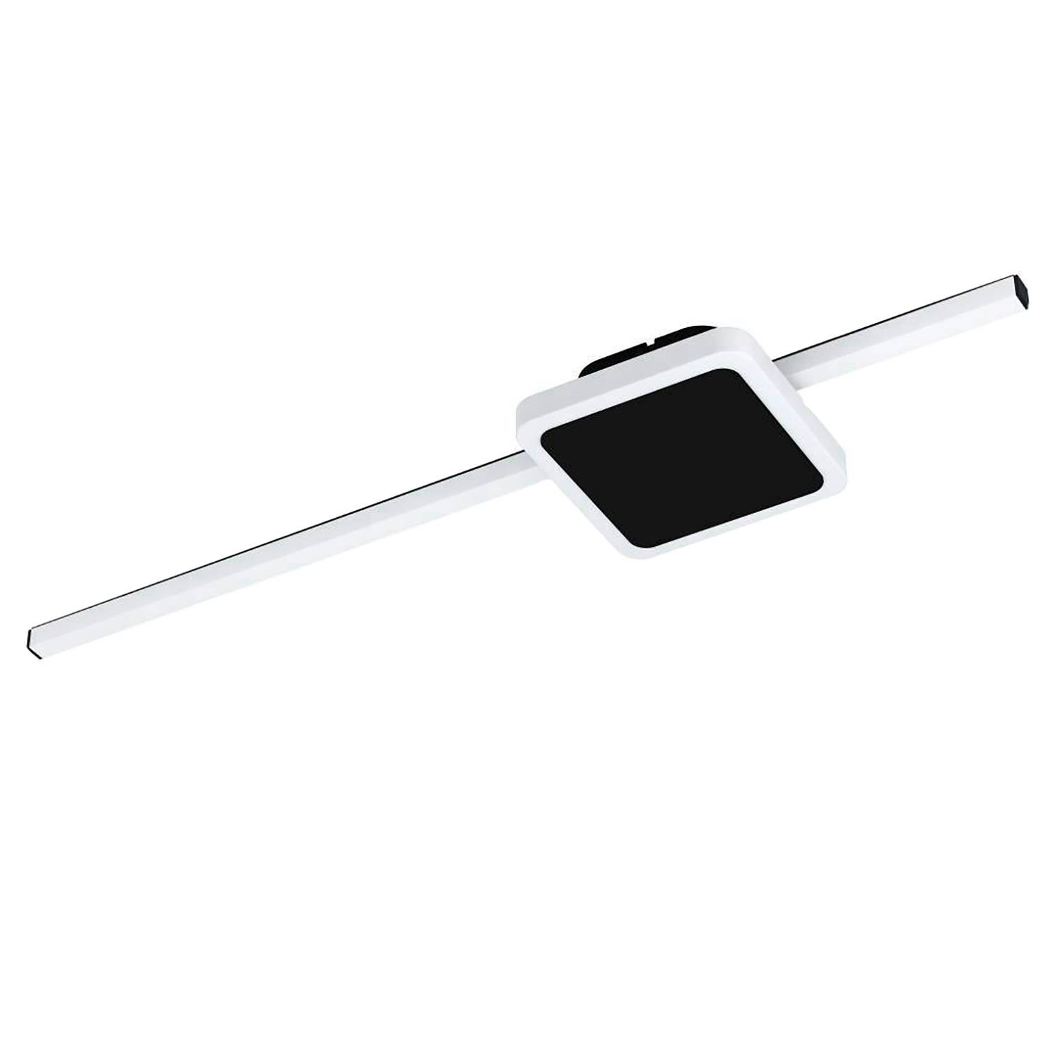 home24 LED-plafondlamp IV wit/zwart, B: 59 cm, D: 4 cm, H: 13 cm