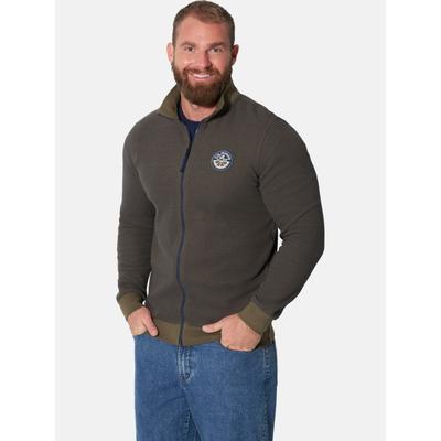 Sweatjacke JAN VANDERSTORM "Sweatjacke BIARTE", Herren, Gr. XL, grün (oliv), Sweatjacken Sweatjacke