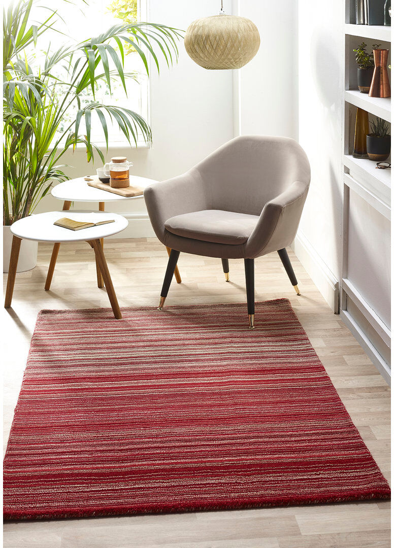 House of Hampton Fine Handwoven Red Rug Red Rectangle 120 x 170cm