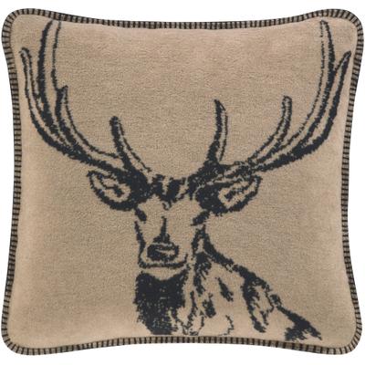 Dekokissen BIEDERLACK "Deer", beige (beige, gemustert), B:50cm L:50cm, Baumwolle, Polyester, Dekokissen_Sitzkissen_Kissenhüllen, klassisches Hirschmotiv