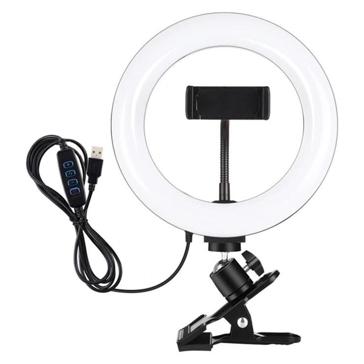 Puluz 20 cm Ring Light for Vlogging with Monitor Clip, Phone Holder, and Color Temperature Adjus... (Ringlicht) (PKT3120B)