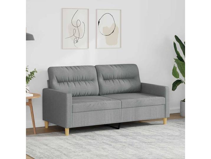 vidaXL 2-Sitzer-Sofa Hellgrau 140 cm Stoff