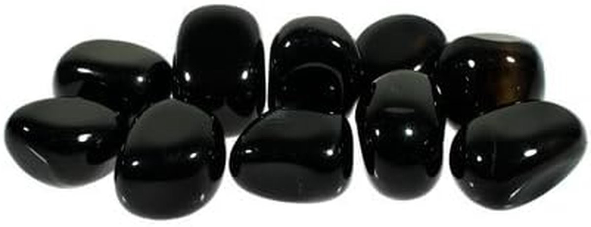 Zwarte Onyx Steen - Gepolijste Helende Kristal - 20-25mm - Zwart
