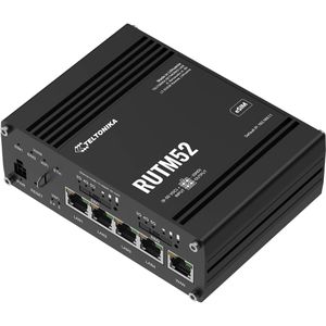 Teltonika WLAN-Router RUTM52 eSIM, RUTM52100000, Dual 5G, bis 3300 Mbit/s 5G, 867 Mbit/s, Wi-Fi 5, PoE-In, GNSS