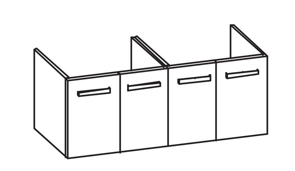 Artiqua 415 Waschtischunterschrank für Pro A 814967 Stahlgrau, 415-WU4T-L30-7142-88 415-WU4T-L30-7142-88