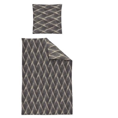 Bettwäsche IRISETTE "Alpaka 8371", grau, B/L: 155cm x 220cm, 1 Stk., 1 Stk., Flanell, B/L: 80cm x 80cm, 2 Stk., Flanell, Obermaterial: 100% Baumwolle, Bettwäsche, Bettwäsche, wohlig warm und kuschelig