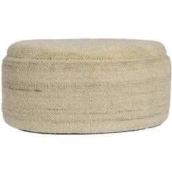 FineBuy, Hocker, Sitzhocker Polsterhocker Wolle mit Stauraum oval 81 cm Braun modern (81 x 62 x 40 cm)