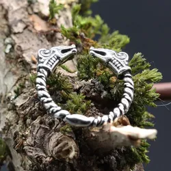 Drachensilber Drachen Ring Wikinger Schmuck 925 Silber 70 - Silber