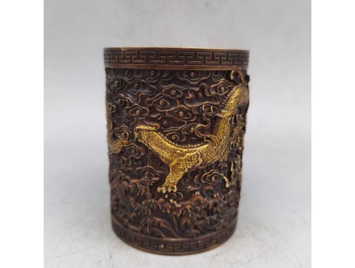 Antique en gros Imitation Bronze violet cuivre doré Dragon porte-stylo porte-encens nostalgique salon artisanat