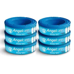 Angelcare 6er-Pack Nachfüllkassette für Windeleimer Comfort, Comfort Plus und Deluxe, mehrfarbig