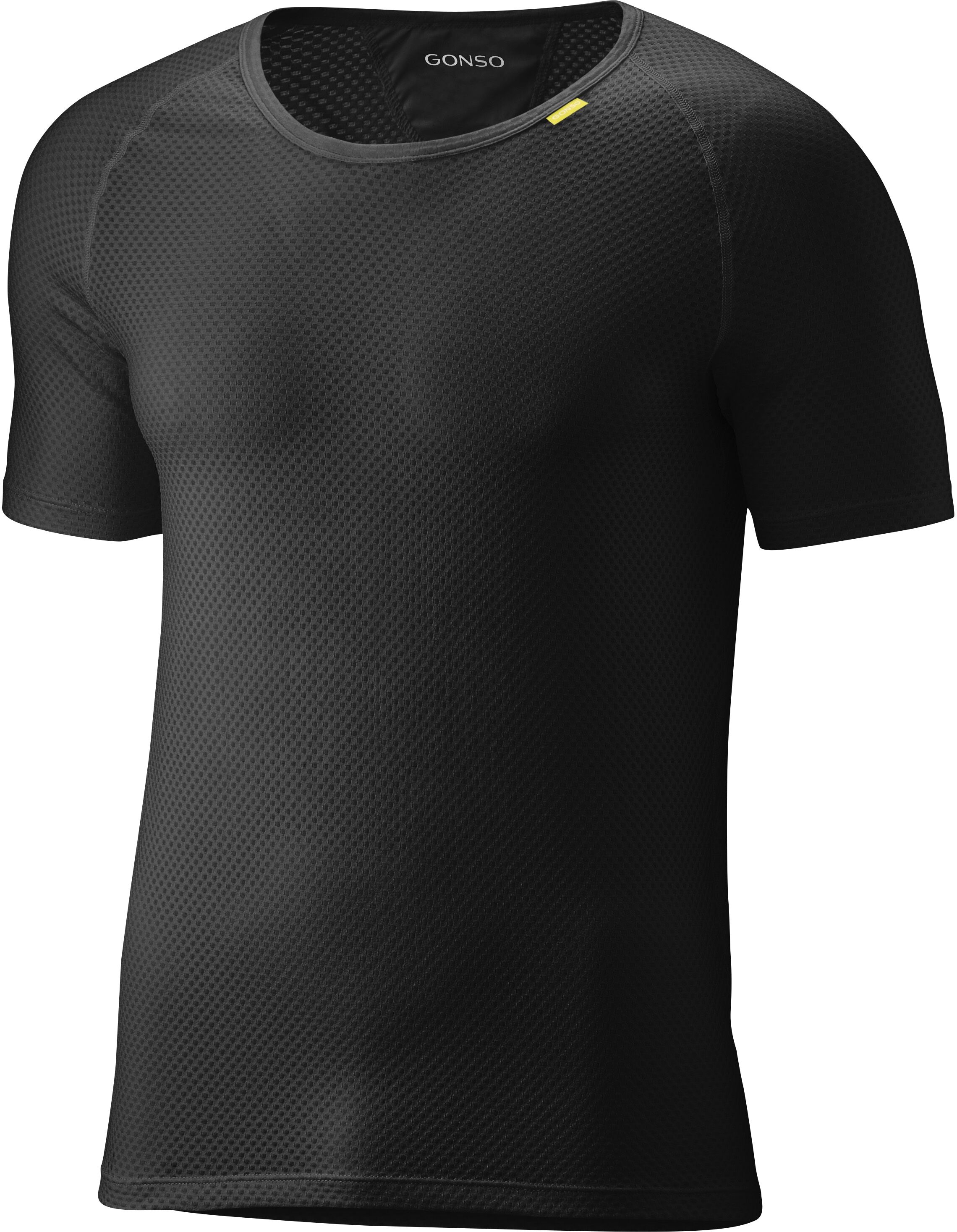 Funktionsshirt GONSO "Base Shirt M", Herren, Gr. L, schwarz, 89% Polypropylen, 11% Elastolefin, Rundhals, Shirts Funktionsshirt, Herren Fahrrad-Unterhemd, elastisch und atmungsaktiv Rundhals Radshirt schwarz L