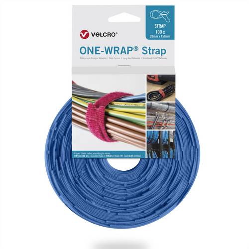 VELCRO One Wrap Strap 20mm x 330mm, 100 Stück, blau
