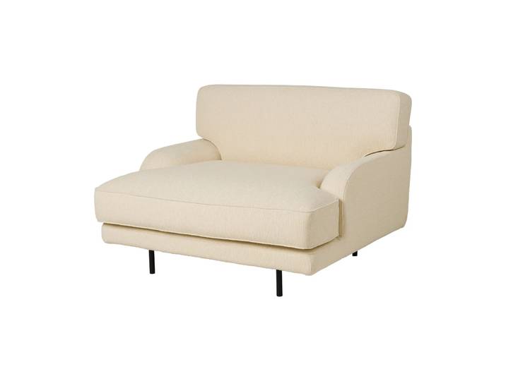GUBI Fauteuil lounge Flaneur Bouclé 001-noir mat
