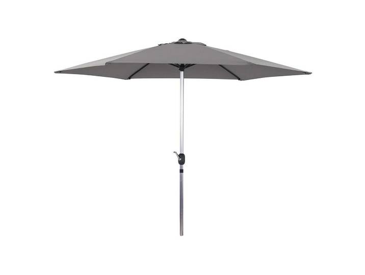 Habitat Garten Sonnenschirm sol Grau, Metall, 300x300 cm, Sonnenschutz, Sonnenschirme