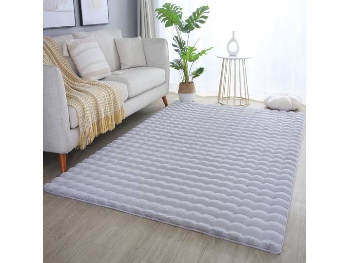 Hochflorteppich Ambiance 140 x 200cm Silber/Silber