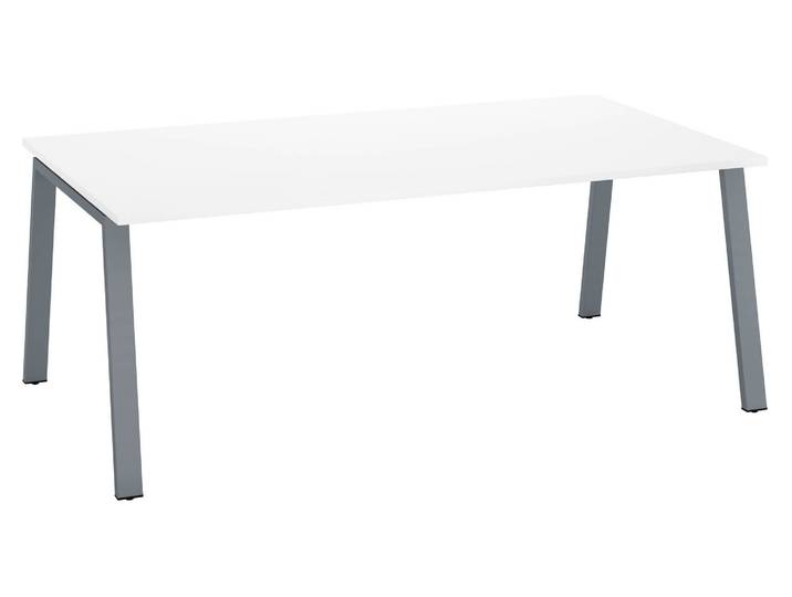 Bureau manager ECLA blanc piétement métal aluminium - - Bruneau