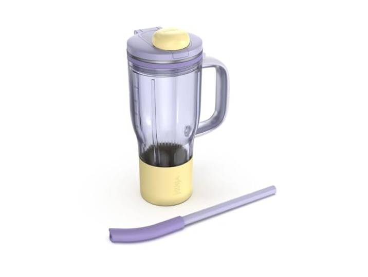 Ninja BlendBoss Mug de voyage avec couvercle à bec verseur et\, Lavande Paille amovible\, compatible avec le Ninja BlendBoss et les porte-gobelets lavables au lave-vaisselle - XSKDB324LSPR