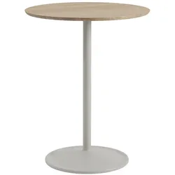 Muuto Soft Cafe Bar-/Tresentisch, Ø 75 cm, eiche massiv / grau