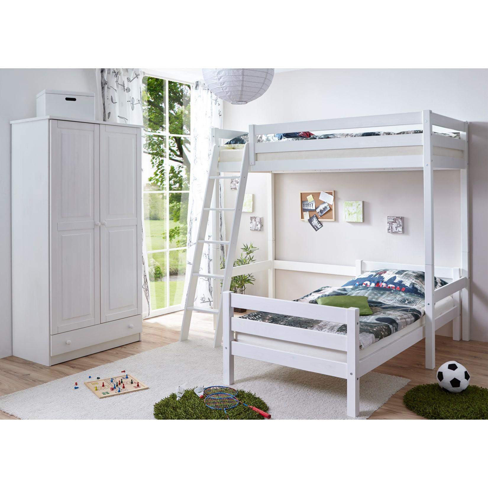TiCAA Etagenbett Hochbett L-Bett Matthias Kiefer massiv
