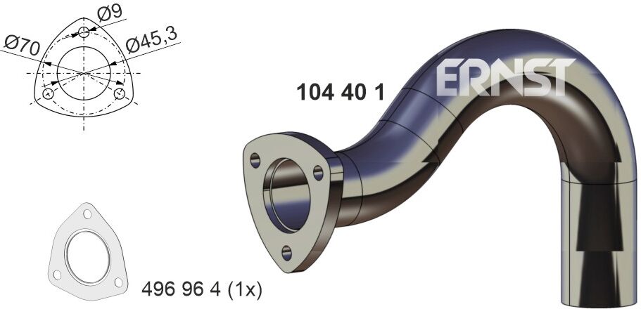Ernst Abgasrohr 104401 Hinten Für Vag