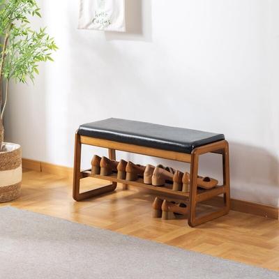 No 2 Tier Wooden Entryway Bench