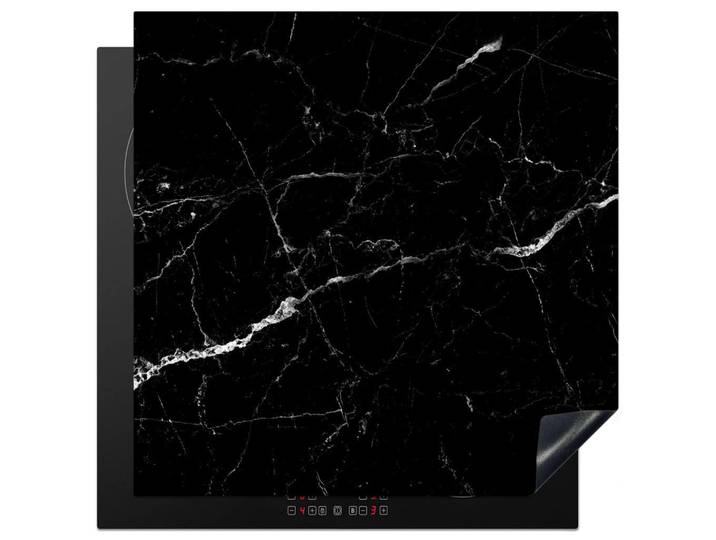 MuchoWow Herabdeckplatte - Marmoroptik - Schwarz - Luxus - 78x78, Grau, Kunststoff, Quadratisch, 78x78x0.2 cm, Geschirr, Tischkultur & Serviergeschirr, Servierplatten