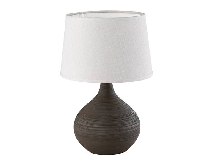 Lampe Martin Ø 20cm Marron/Blanc/Marron Tissu E14