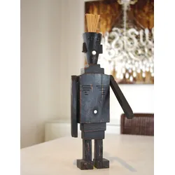 Dekofigur aus Holz Pinselkopf 40 cm Schwarz