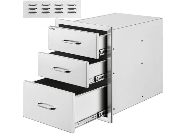 3 tiroirs BBQ Bloc de tiroirs 46 X 58 CM Meuble à tiroirs Barbecue au charbon de bois
