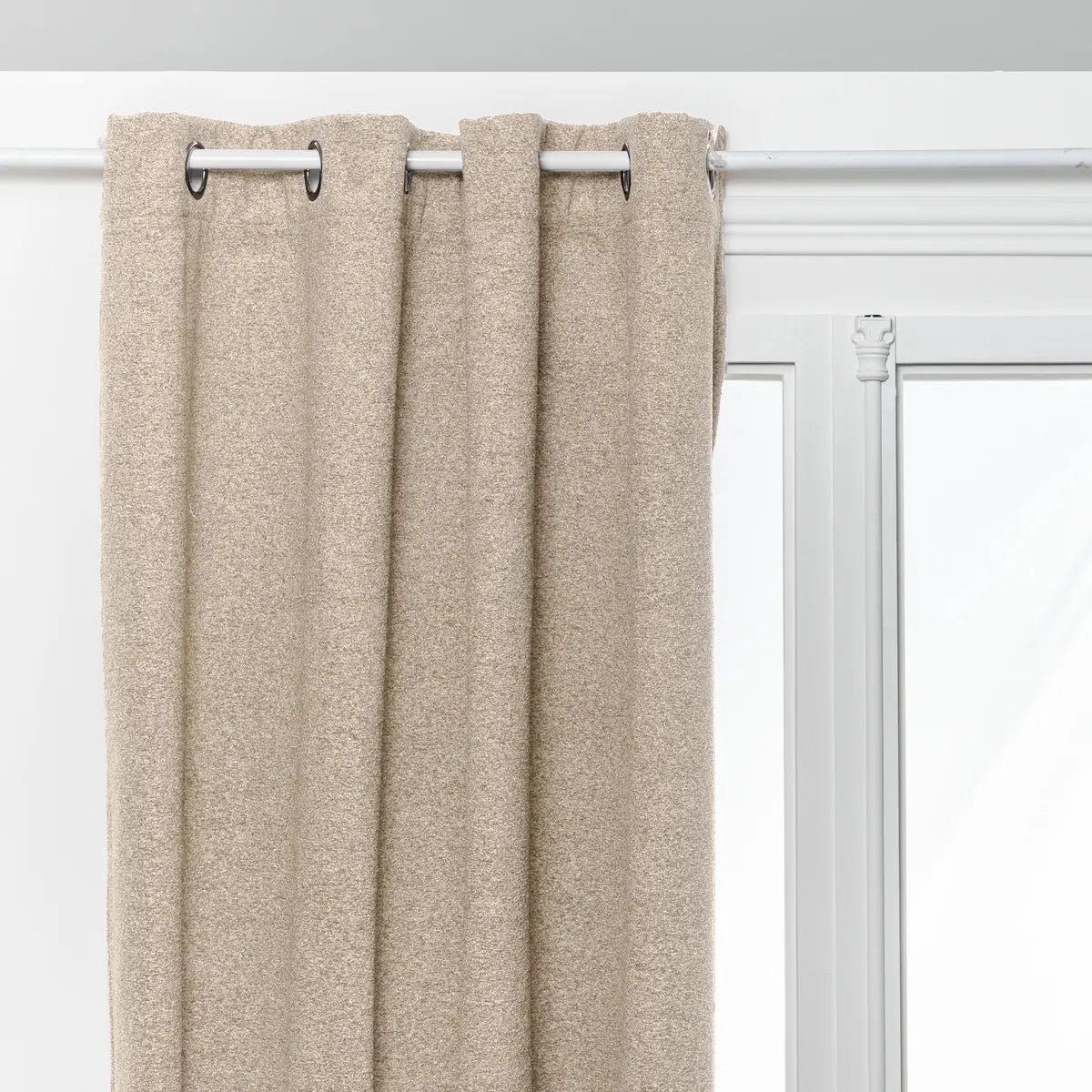 Atmosphera Soana Verduisterend en isolerend Gordijn met ringen - Beige - B: 140 cm, H: 260 cm