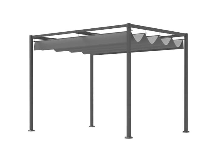 Outsunny Pergola Garten Pavillon mit Verstellbares Dach ca. 3x2m Grau