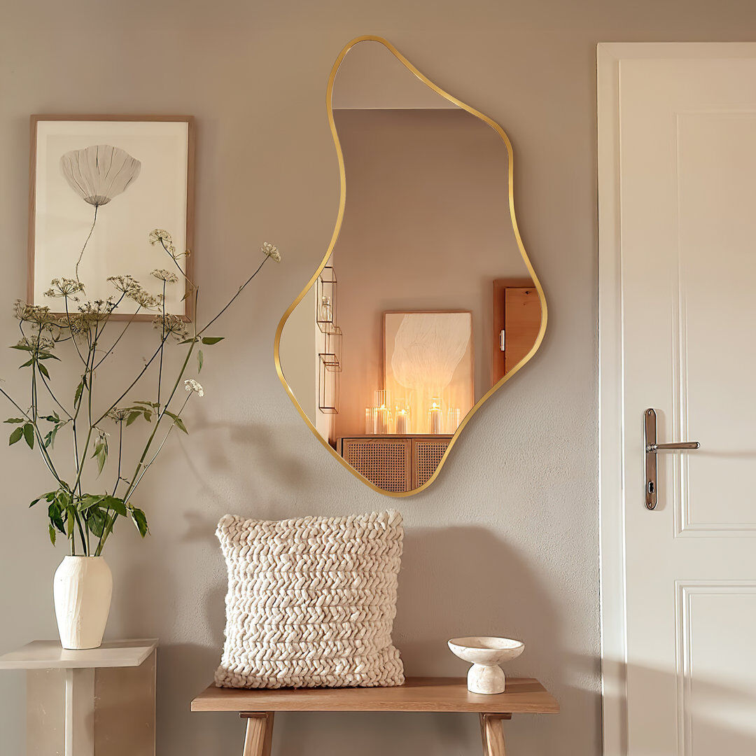 Fairmont Park Aluminium Leaning and Wall Mirror Gold 100 cm H x 60 cm W