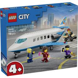 LEGO CITY 60492 LEGO® CITY Passagierjet; Set mit Flieger, Gepäckwagen und 4 Minifiguren