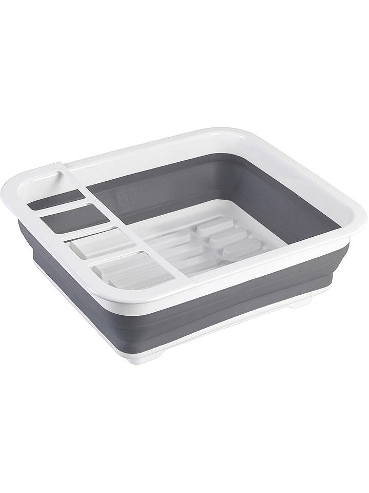 Wenko Faltbares Abtropfgestell in Grau/ Weiß - (B)36,5 x (H)13 x (T)31 cm - onesize