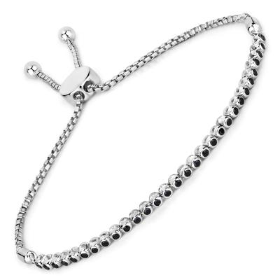 Armband RAFAELA DONATA "K12", silber, schwarz, Armbänder, Damen, Materialmix, Armband, aus Sterling Silber