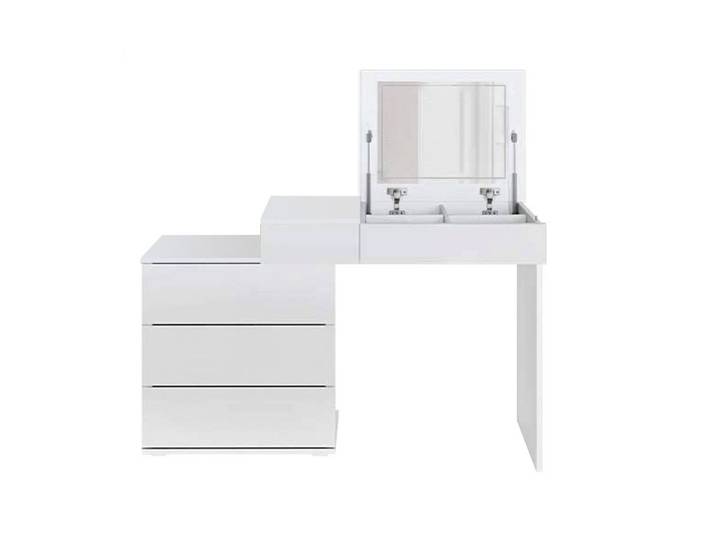 ML-DESIGN Schminktisch Frisierkommode aus MDF Holz mit Klappspiegel Make-up Tisch Kommode (1-St), Kosmetiktisch Weiß mit Spiegel, Schubladen & Fächern Frisiertisch
