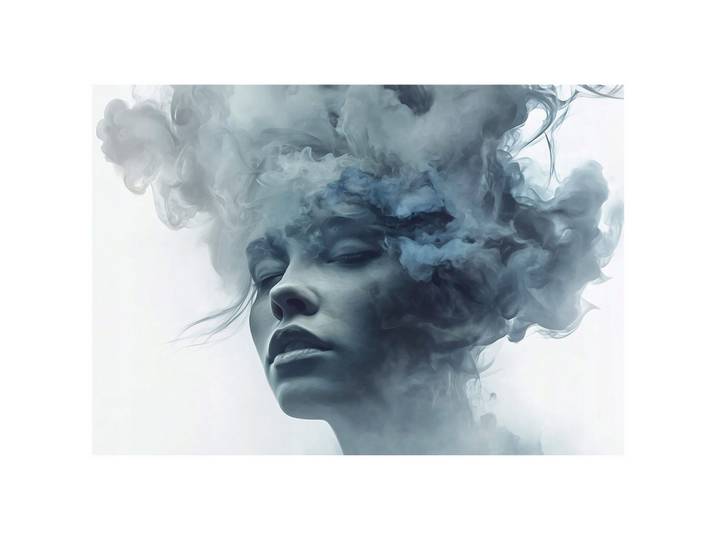 FOTOTAPETE Frau Gesicht Blau 200x140 cm