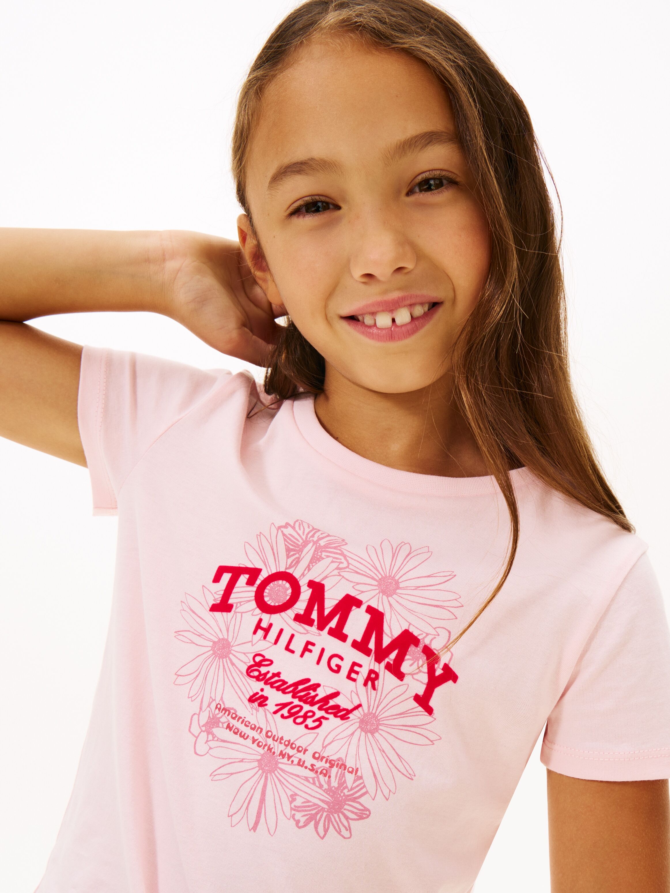 T-Shirt TOMMY HILFIGER, Mädchen, Gr. 80, rosa (duchess pink), Single Jersey, Obermaterial: 100% Baumwolle, unifarben, regular fit normal, Rundhals, eingesetzt abgesteppte Kante, Shirts T-Shirt, Regular fit, Kinder bis 16 Jahre duchess pink 80