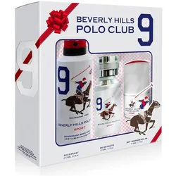 Beverly Hills Polo Club, Beauty Geschenkset, 1982 - Sport 9 Eau De Toilette + Anti-Perspirant Deodorant Spray + Anti-Perspirant Deodorant Roll-On (Körperpflegeset, Parfum Set)