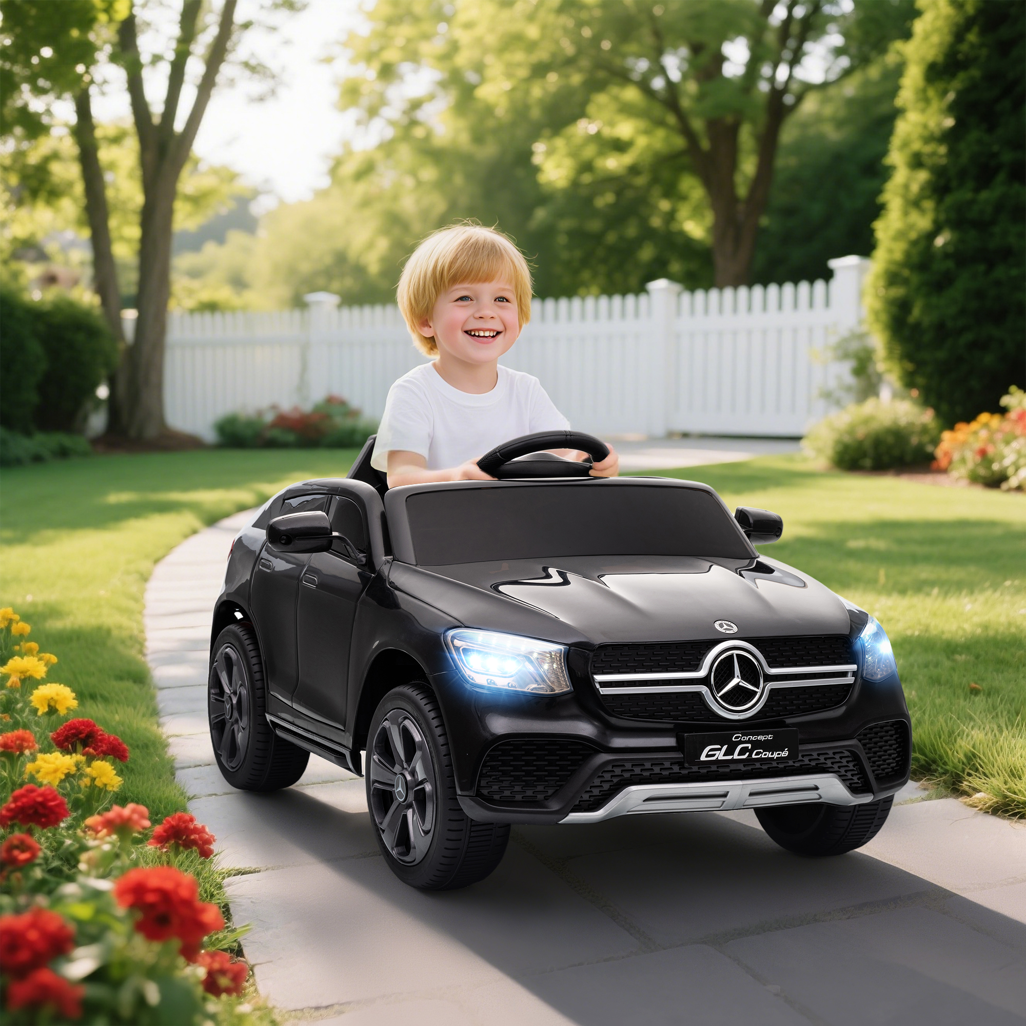 Aiyaplay Macchina elettrica per bambini, 12V, telecomando 2.4G, 3 velocità, 105x68x50cm, Nero   Aosom Italy